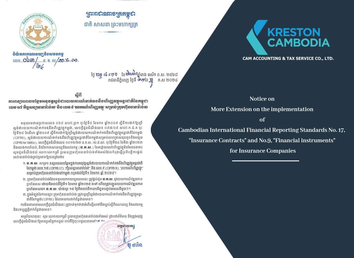 Notice On More Extension on the implementation of Cambodian International Financial Reporting